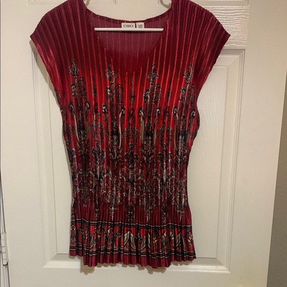 Cato Red Pleated Blouse - Picture 1 of 3
